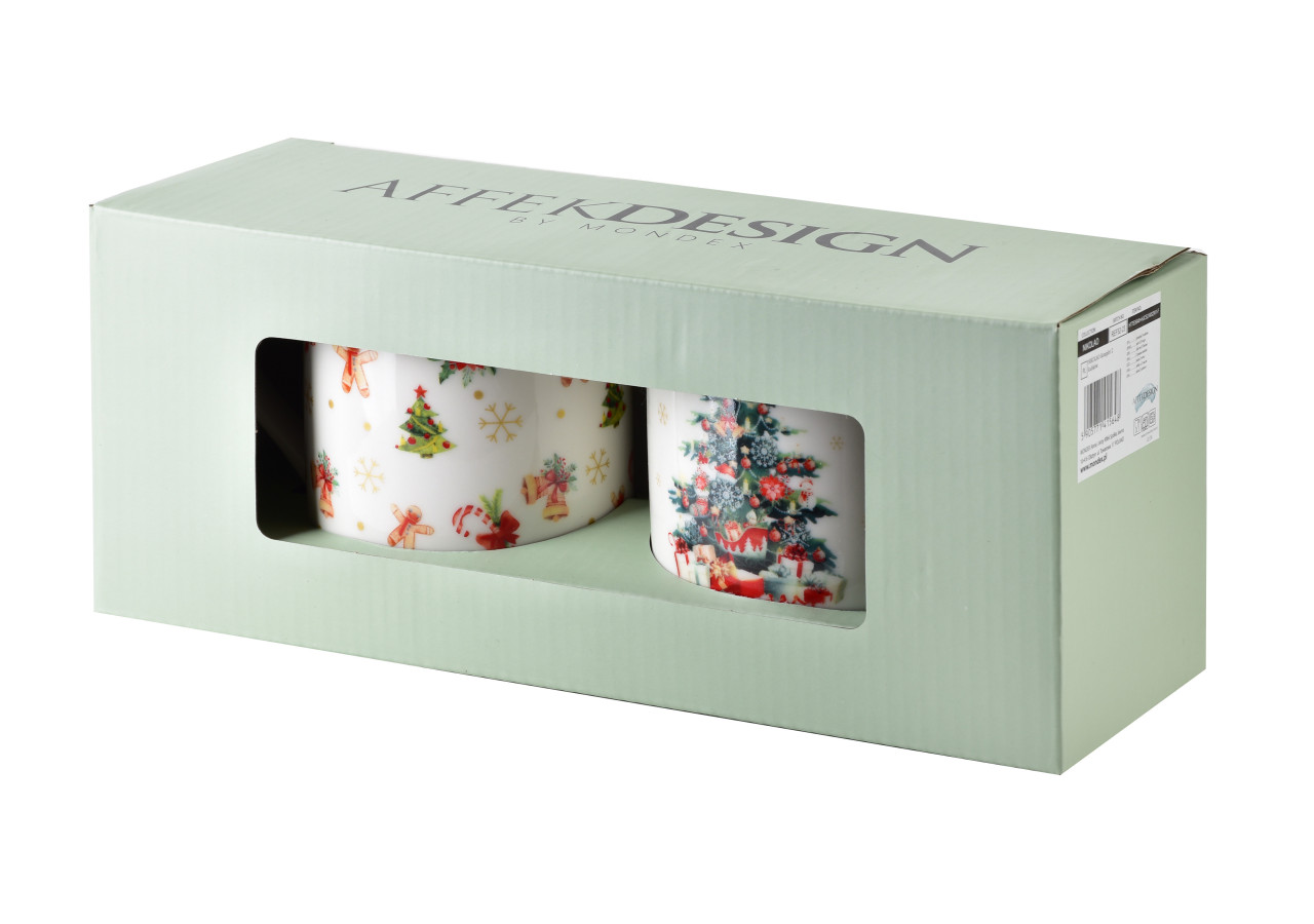 Ensemble de 2 tasses NIKOLAO - Porcelaine 400ml - HTTE5648-SW - Affekdesign By Mondex