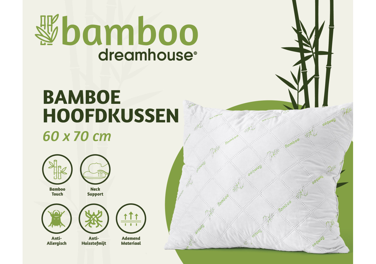 Oreiller Bamboe - 60 x 70 cm, confort optimal et anti-allergique - 17016251 - Dreamhouse