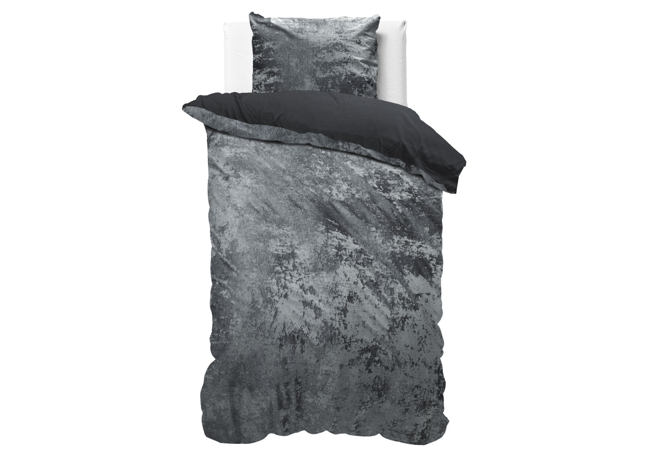 Housse de Couette Velours Écrasé - Anthracite 140 x 220 cm - 17015504 - Dreamhouse