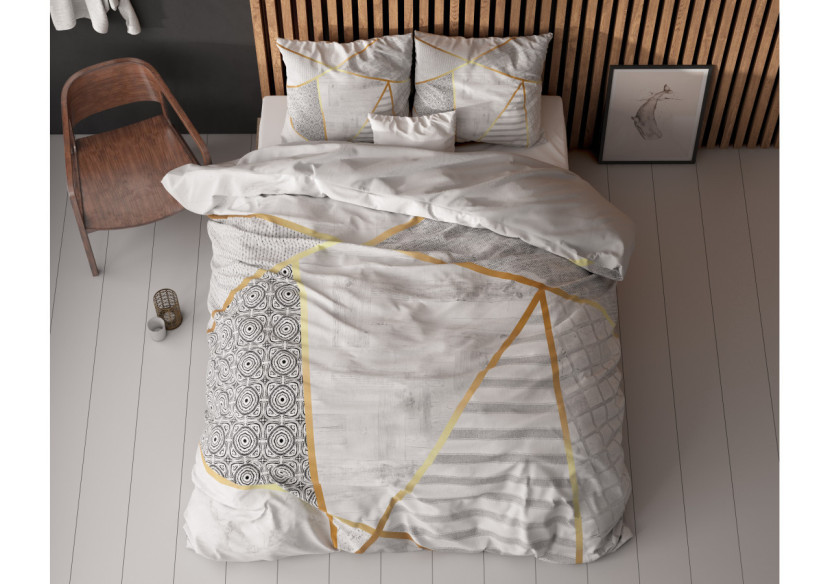 Housse de couette Graphic Blanc - Style moderne 135 x 200/220 cm - 17017450 - Sleeptime