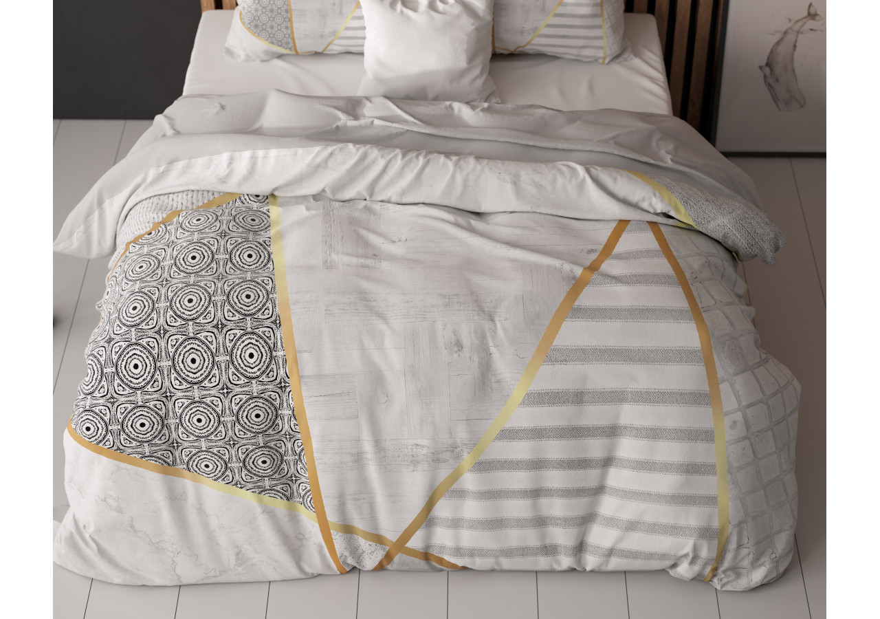 Housse de couette Graphic Blanc - Style moderne 135 x 200/220 cm - 17017450 - Sleeptime