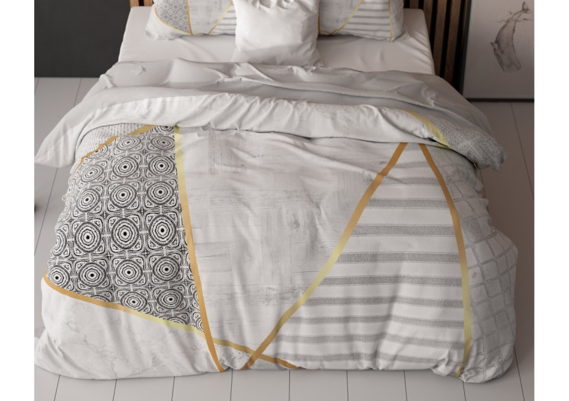 Housse de couette Graphic Blanc - Style moderne 135 x 200/220 cm - 17017450 - Sleeptime