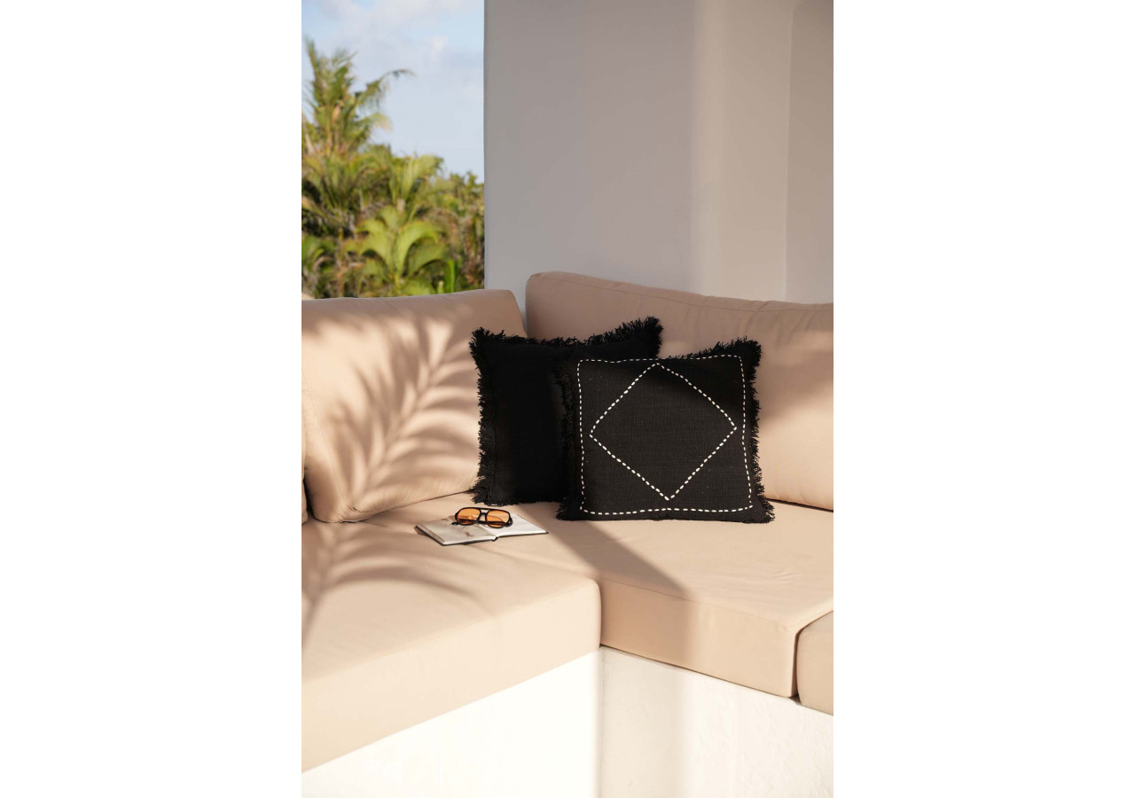 Housse de Coussin Pleine Lune - Noir élégant - BARI003B-50x50 - Bazar Bizar