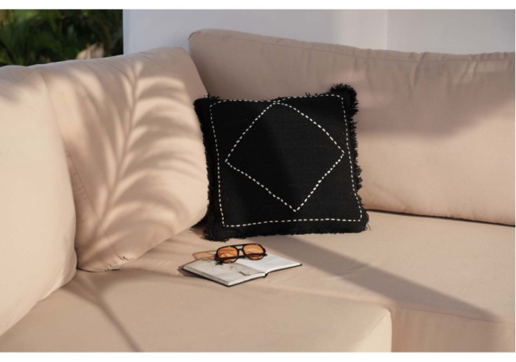 Housse de Coussin Kasbah - Noir et Blanc - BARI005BW-50x50 - Bazar Bizar 2