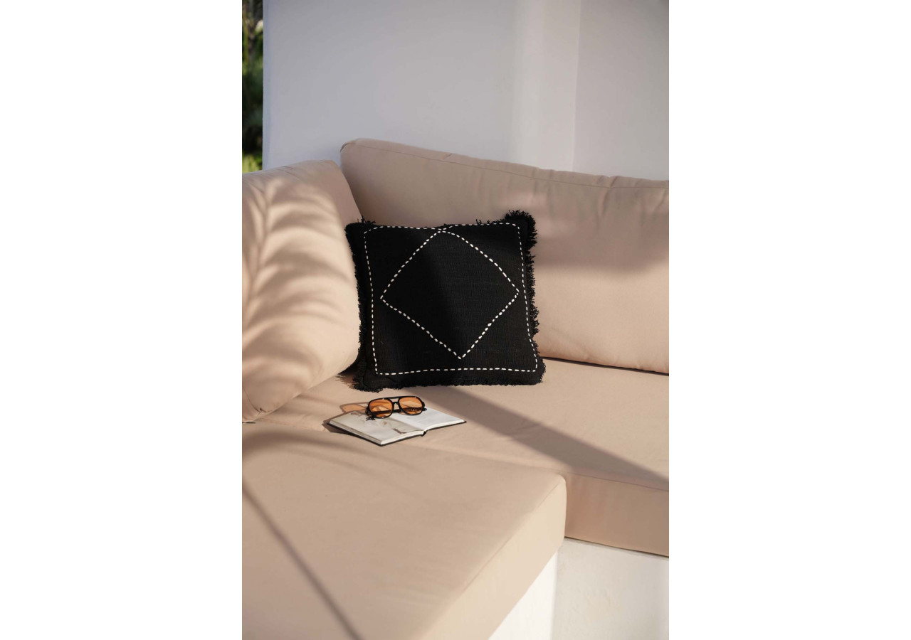 Housse de Coussin Kasbah - Noir et Blanc - BARI005BW-50x50 - Bazar Bizar