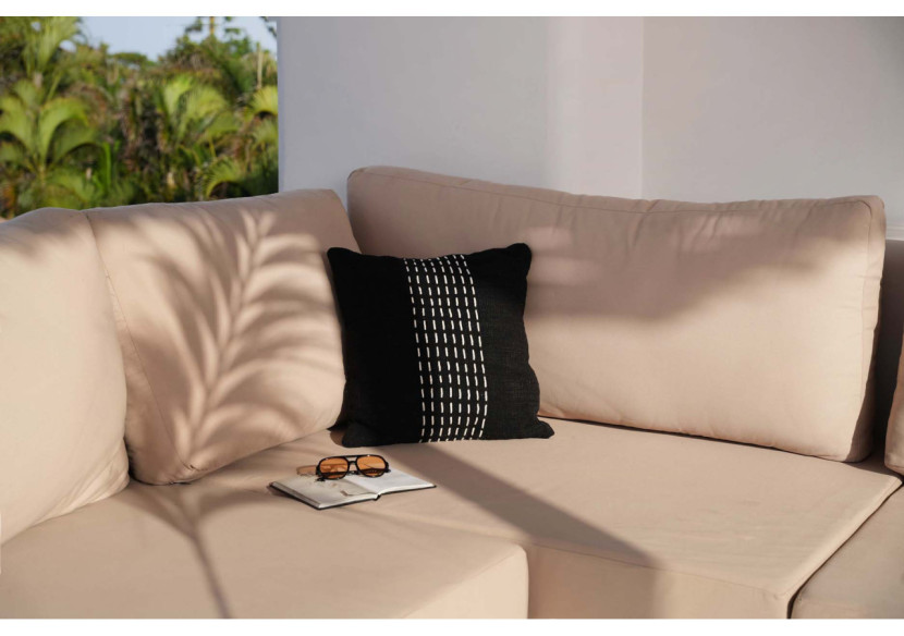 Housse de Coussin Drizzle - Noir et Blanc - BARI004BW-50x50 - Bazar Bizar