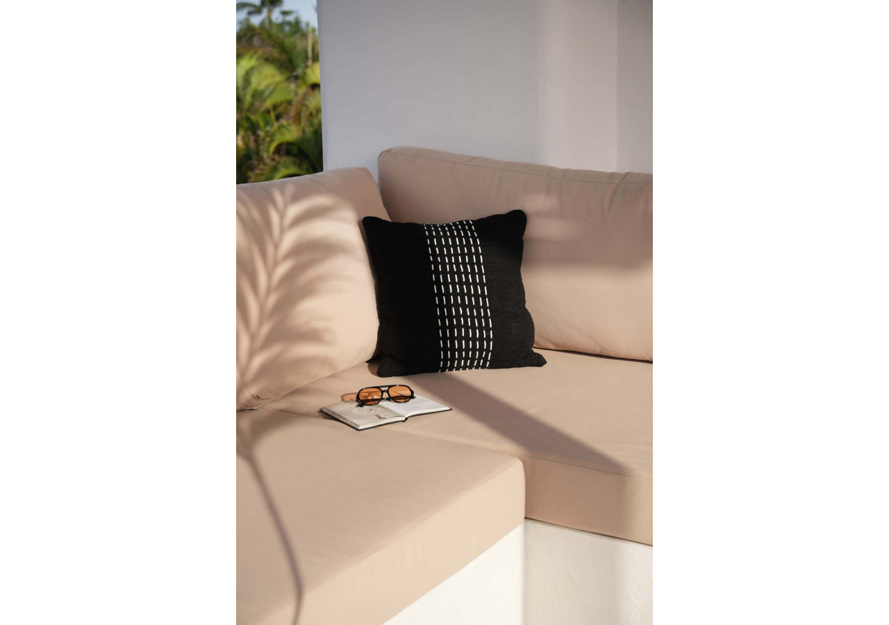 Housse de Coussin Drizzle - Noir et Blanc - BARI004BW-50x50 - Bazar Bizar