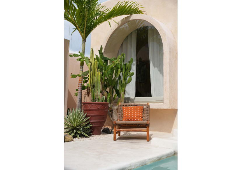 Housse de Coussin Zillion Kiss - Terracotta et Blanc - BARI012TW-50x50 - Bazar Bizar