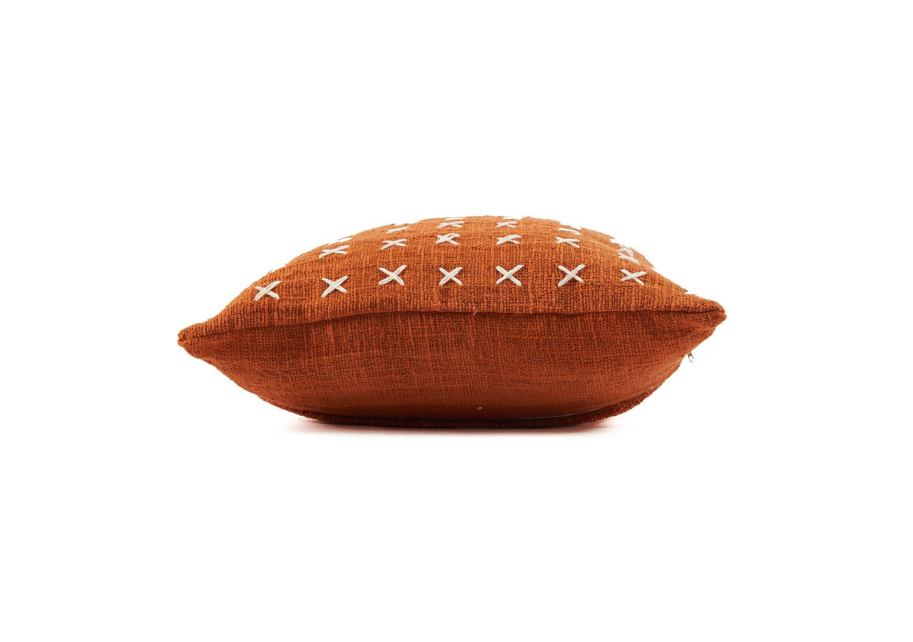 Housse de Coussin Zillion Kiss - Terracotta et Blanc - BARI012TW-50x50 - Bazar Bizar