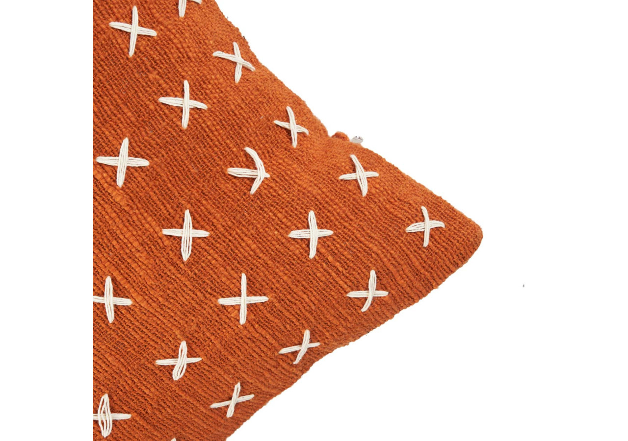Housse de Coussin Zillion Kiss - Terracotta et Blanc - BARI012TW-50x50 - Bazar Bizar