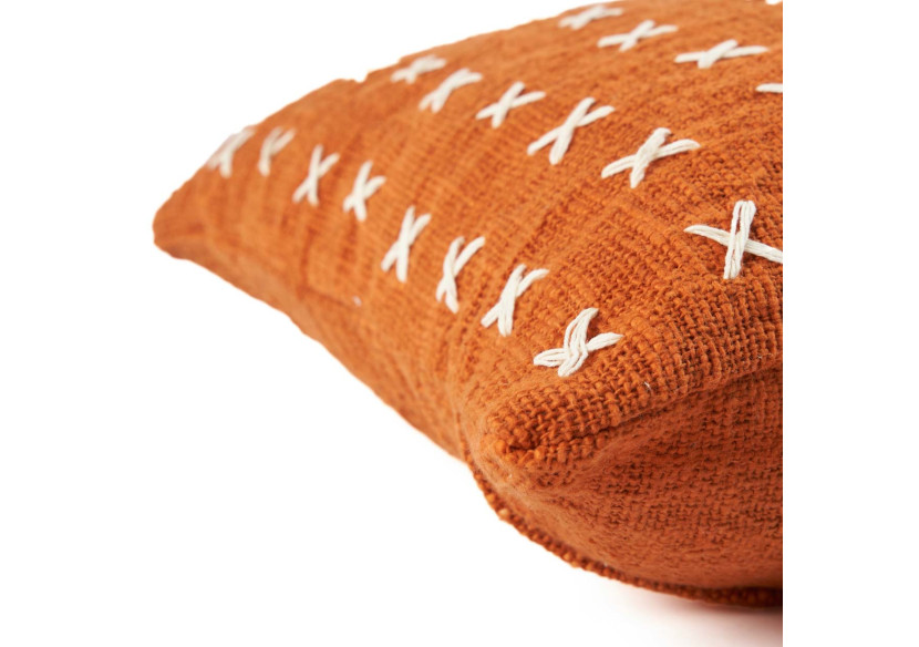 Housse de Coussin Zillion Kiss - Terracotta et Blanc - BARI012TW-50x50 - Bazar Bizar