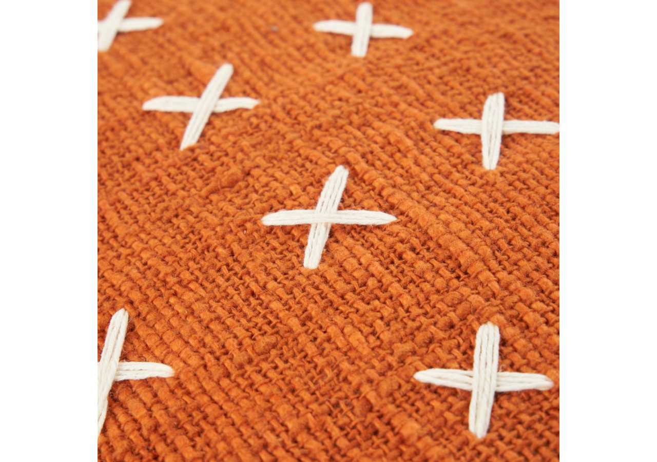 Housse de Coussin Zillion Kiss - Terracotta et Blanc - BARI012TW-50x50 - Bazar Bizar