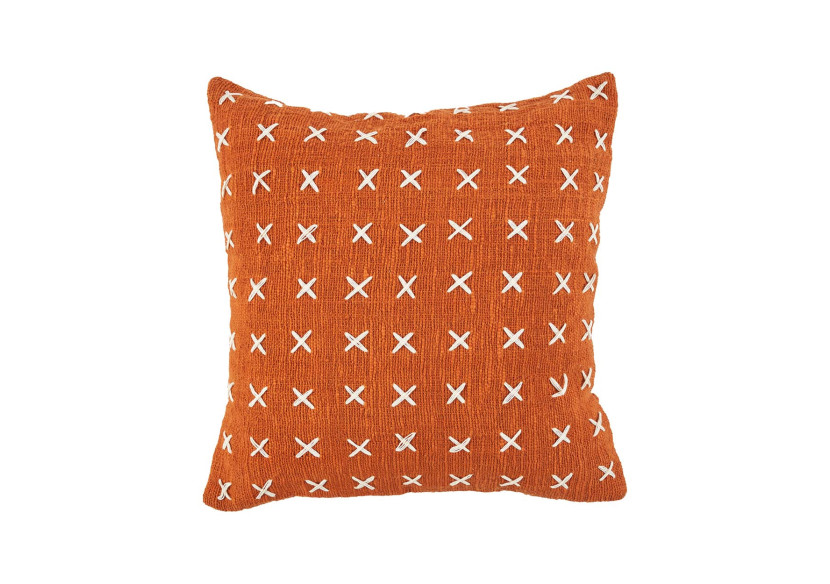 Housse de Coussin Zillion Kiss - Terracotta et Blanc - BARI012TW-50x50 - Bazar Bizar