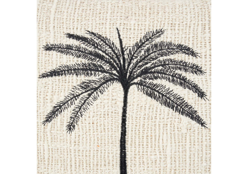Housse de Coussin Gili Palm - Design Élégant Noir - BARI009NB-50x50 - Bazar Bizar