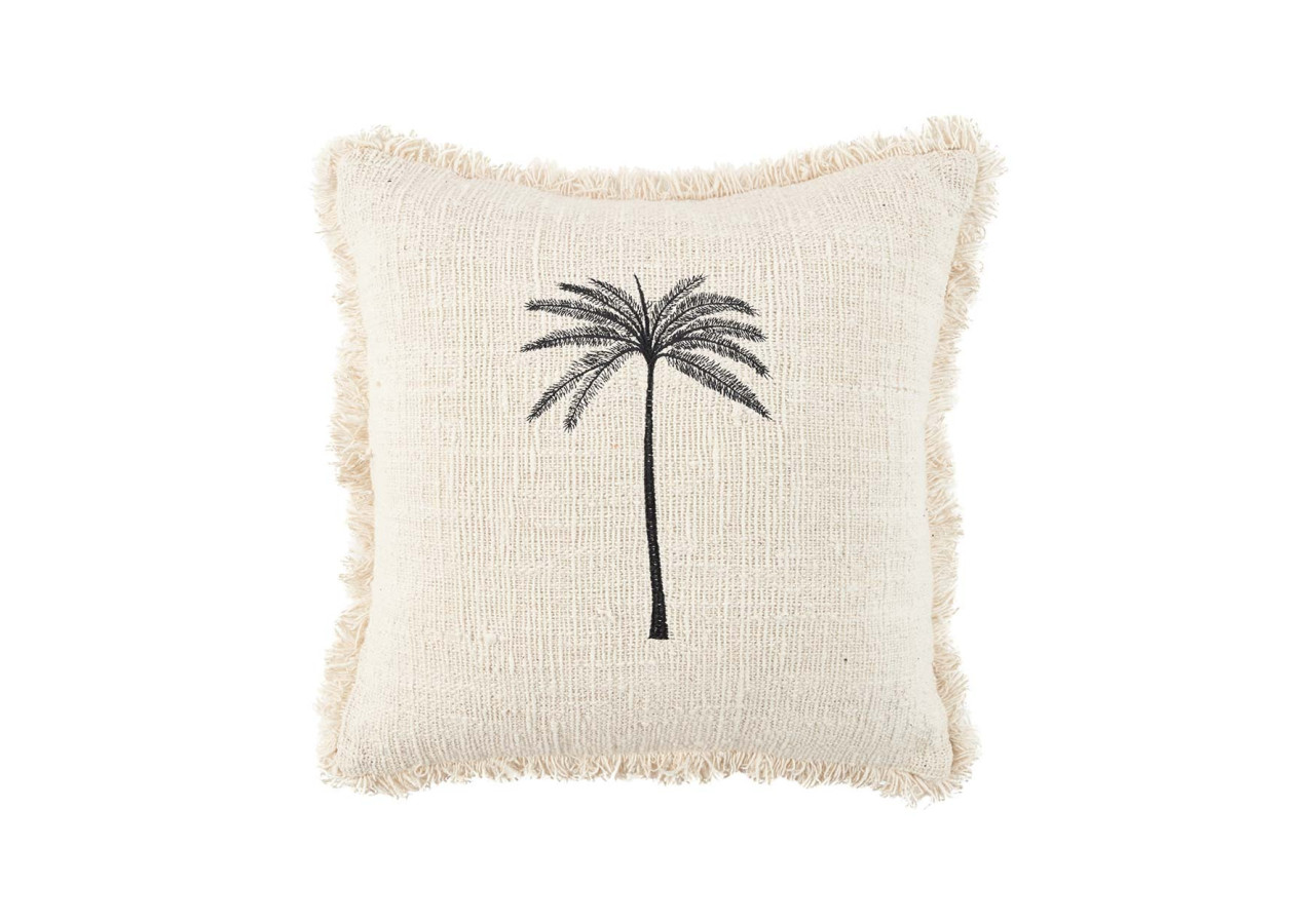 Housse de Coussin Gili Palm - Design Élégant Noir - BARI009NB-50x50 - Bazar Bizar
