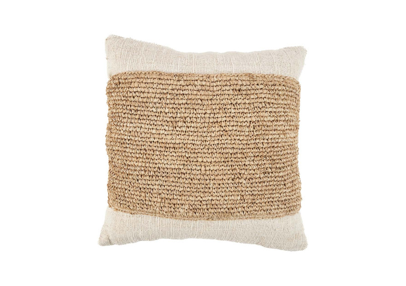 Housse de Coussin The Raffia Stamp - Élégance Naturelle - BARI007N-50x50 - Bazar Bizar