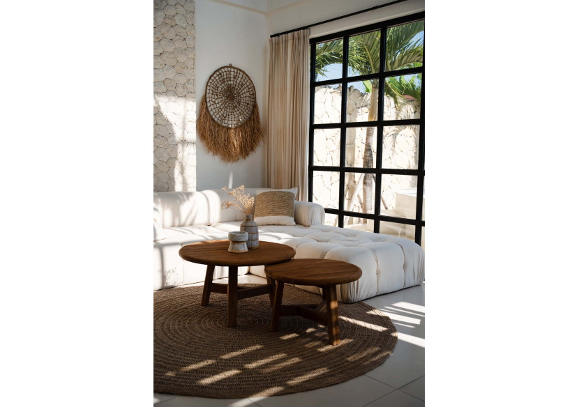 Housse de Coussin The Raffia Stamp - Élégance Naturelle - BARI007N-50x50 - Bazar Bizar