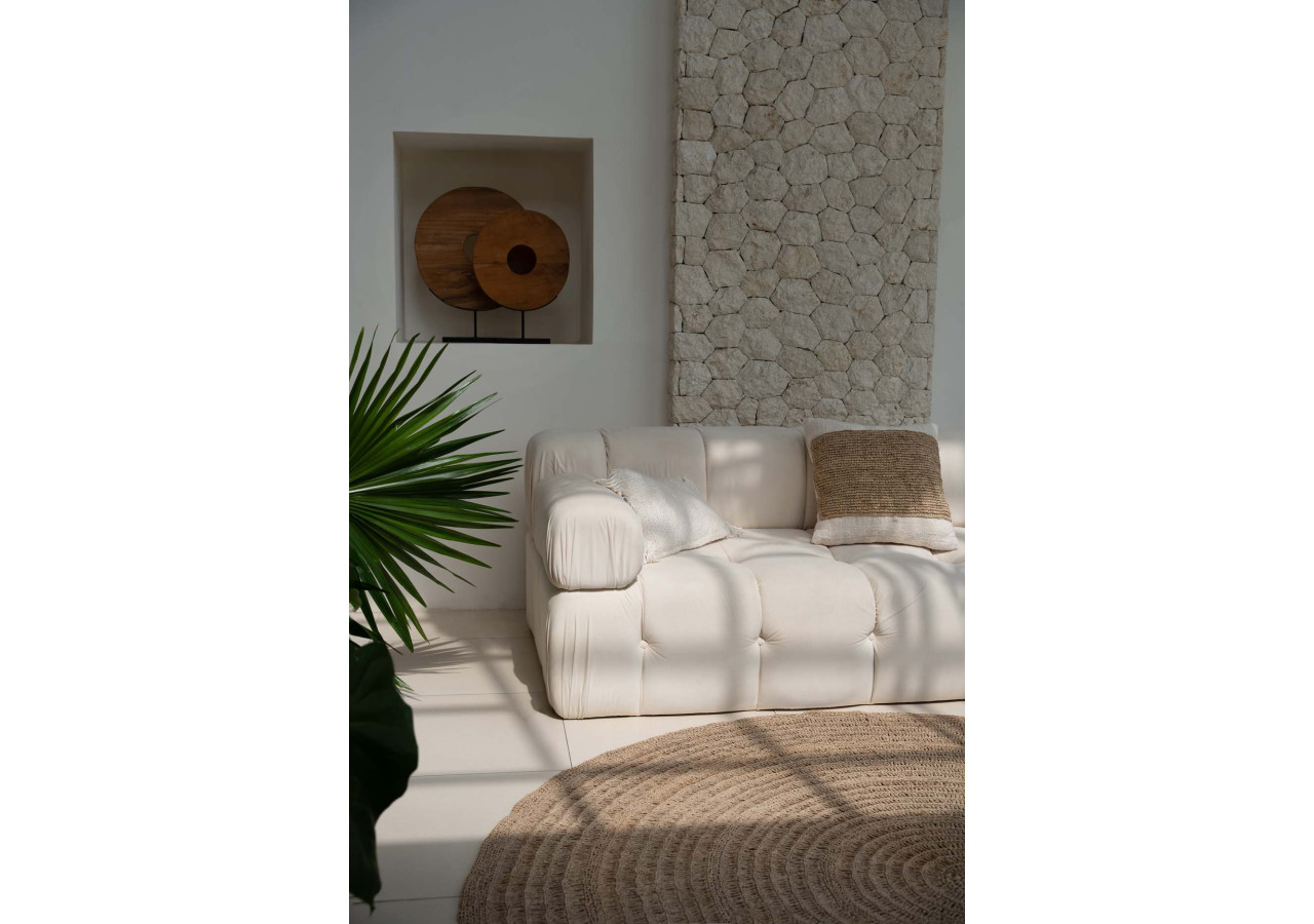 Housse de Coussin The Raffia Stamp - Élégance Naturelle - BARI007N-50x50 - Bazar Bizar