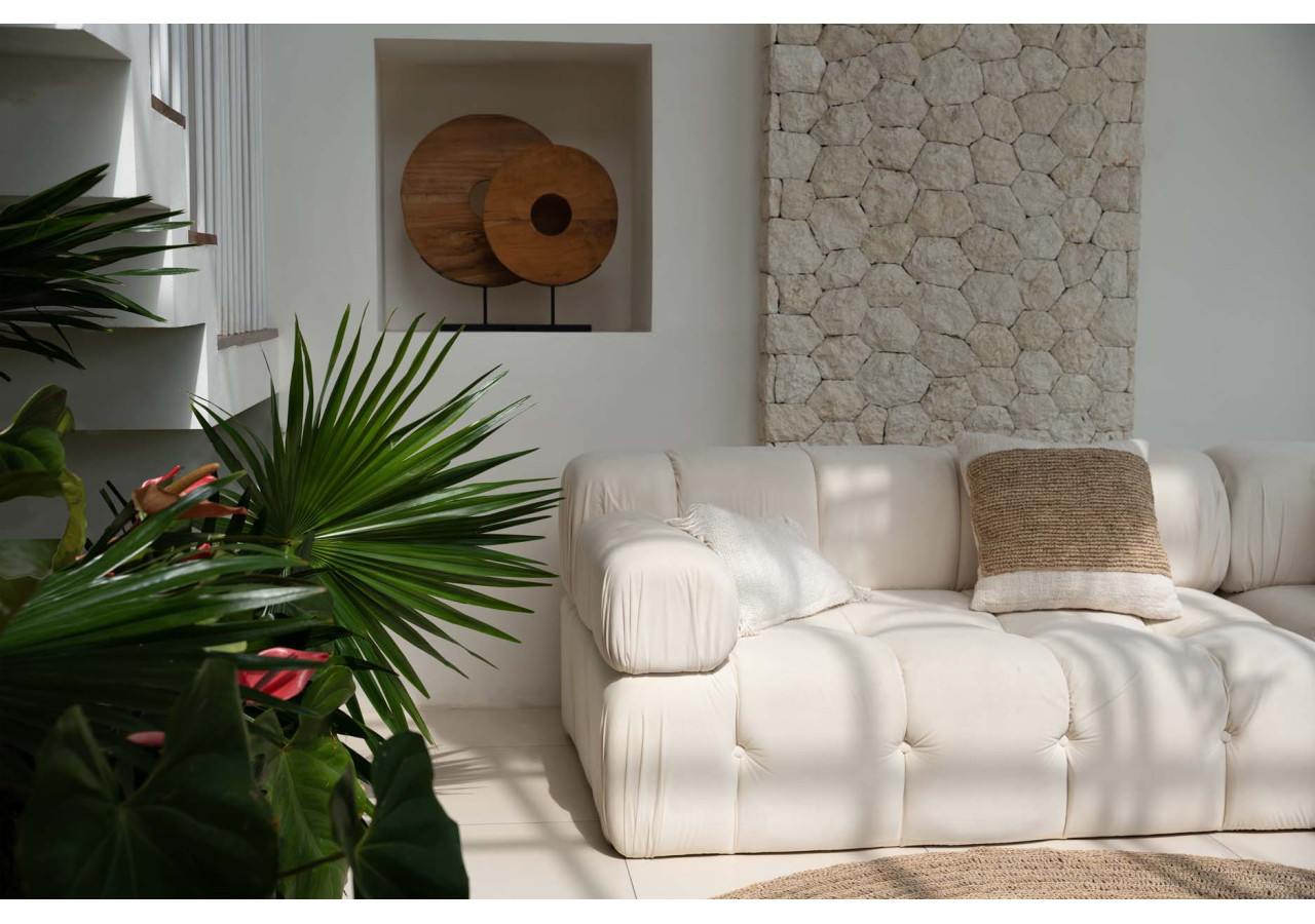 Housse de Coussin The Raffia Stamp - Élégance Naturelle - BARI007N-50x50 - Bazar Bizar