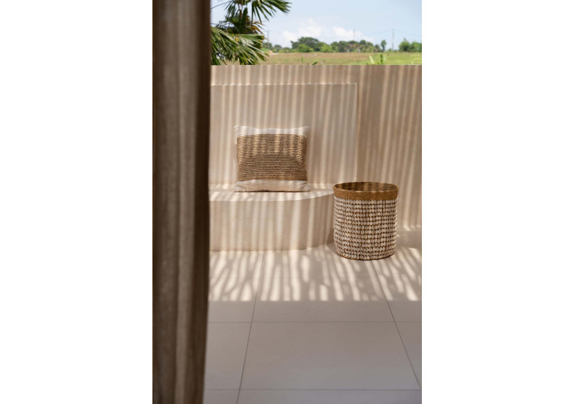 Housse de Coussin The Raffia Stamp - Élégance Naturelle - BARI007N-50x50 - Bazar Bizar