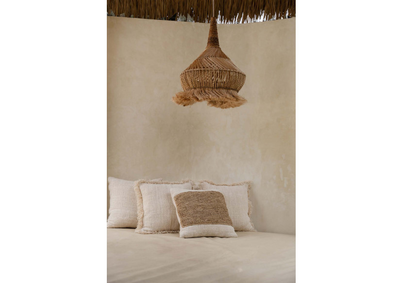 Housse de Coussin The Raffia Stamp - Élégance Naturelle - BARI007N-50x50 - Bazar Bizar