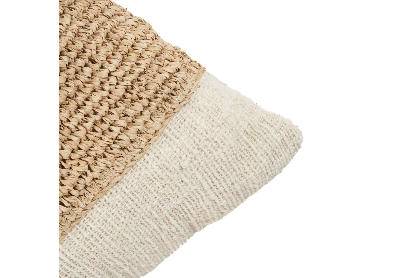 Housse de Coussin The Raffia Stamp - Élégance Naturelle - BARI007N-50x50 - Bazar Bizar
