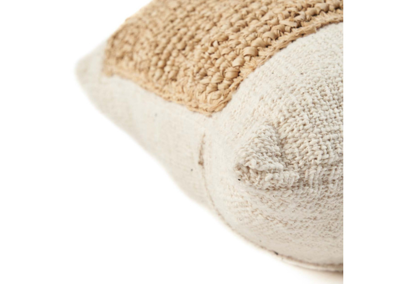 Housse de Coussin The Raffia Stamp - Élégance Naturelle - BARI007N-50x50 - Bazar Bizar