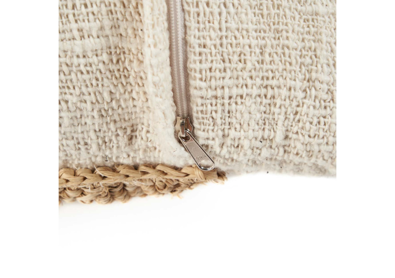 Housse de Coussin The Raffia Stamp - Élégance Naturelle - BARI007N-50x50 - Bazar Bizar