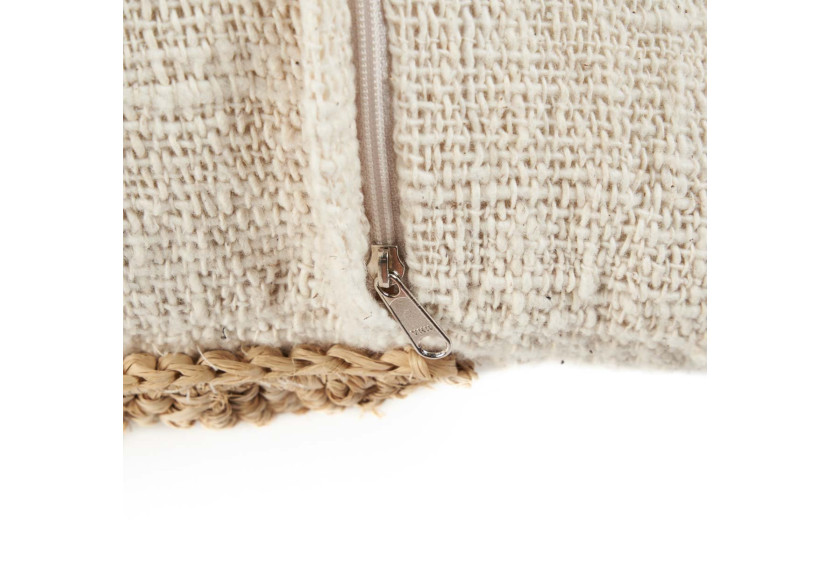 Housse de Coussin The Raffia Stamp - Élégance Naturelle - BARI007N-50x50 - Bazar Bizar