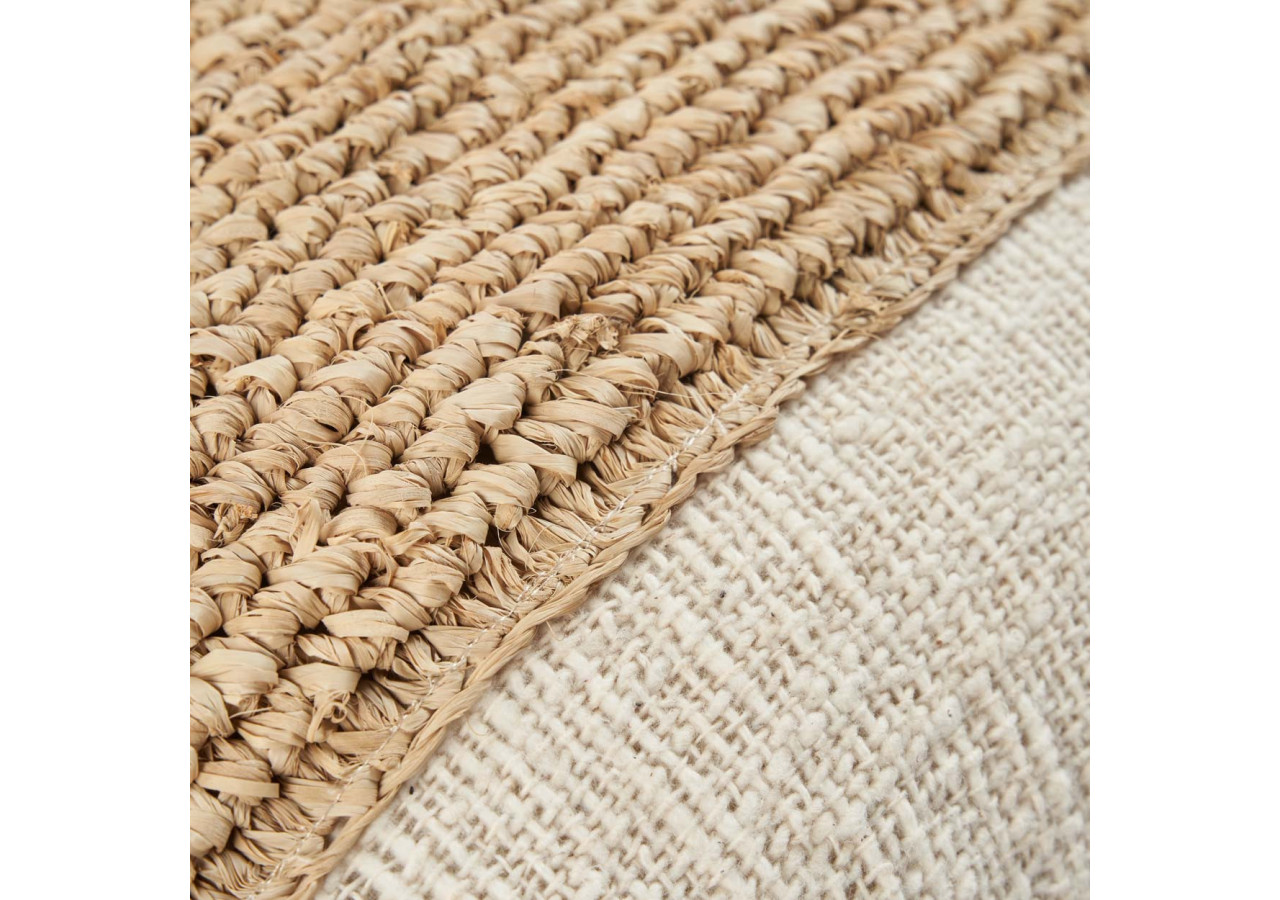 Housse de Coussin The Raffia Stamp - Élégance Naturelle - BARI007N-50x50 - Bazar Bizar