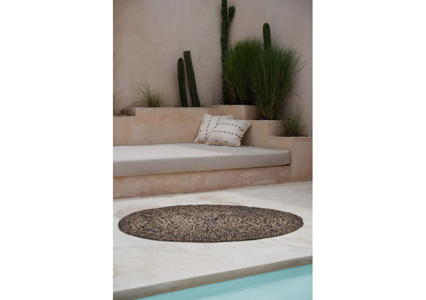 The French Kiss Cushion Cover - Natural Black