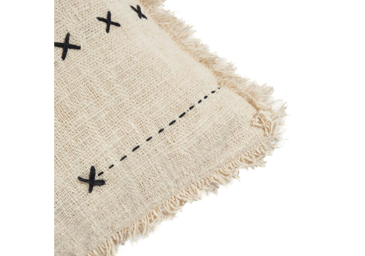 The French Kiss Cushion Cover - Natural Black