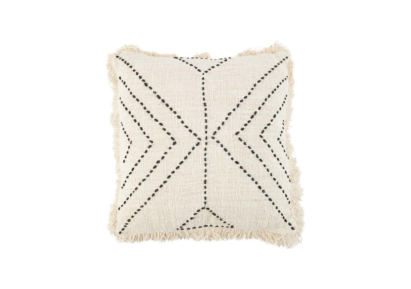 The Tribal Cushion Cover - Natural Black