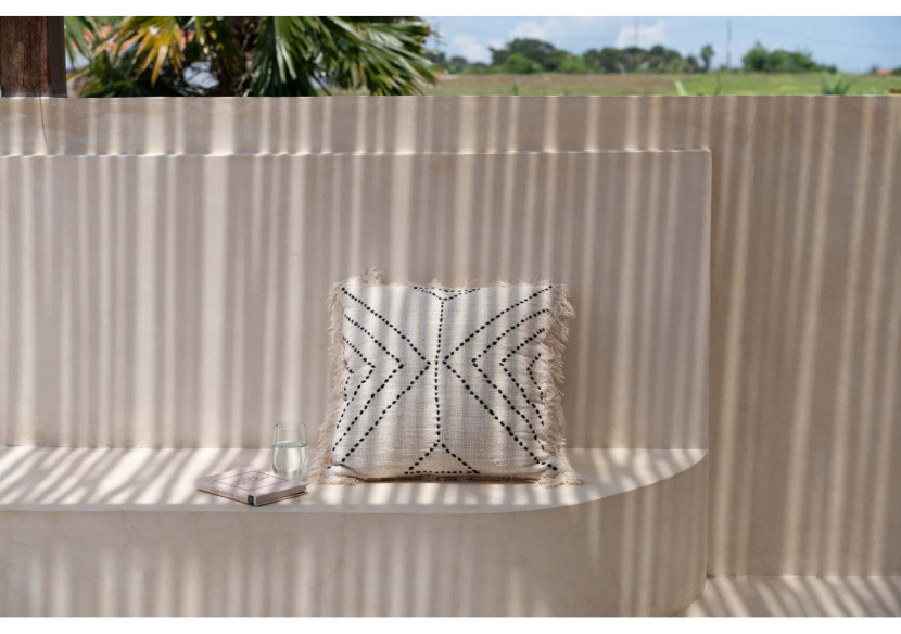 The Tribal Cushion Cover - Natural Black