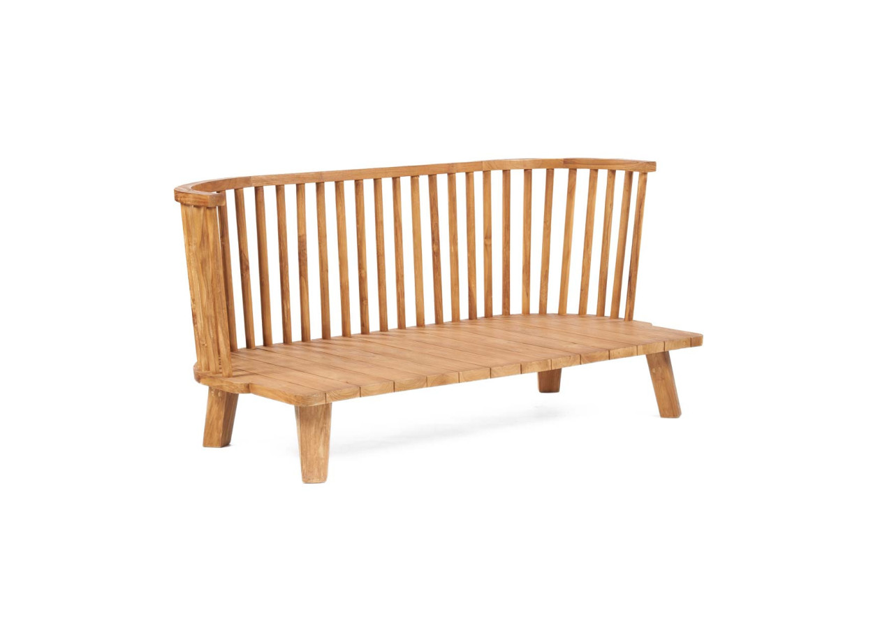 Sofa Malawi - Deux places en bois recyclé et tissu noir - JASE002NBlack - Bazar Bizar