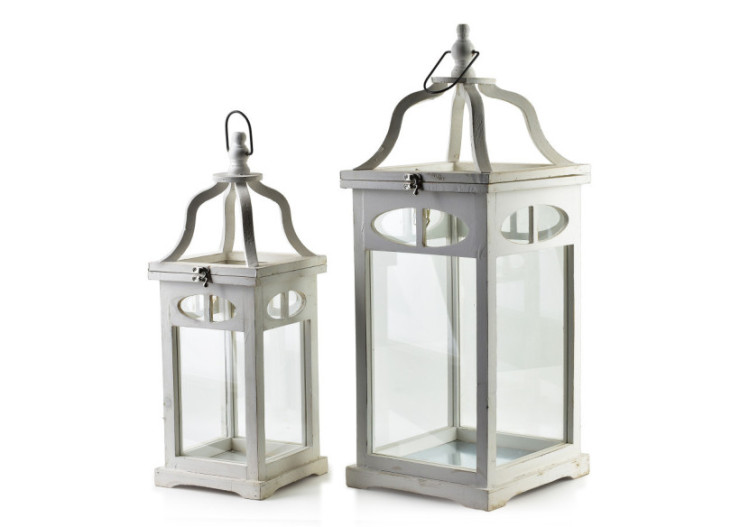 Ensemble de 2 Lanternes LOKKE - Dimensions 25x25x64/18x18x49cm - HTO8687 - Mondex