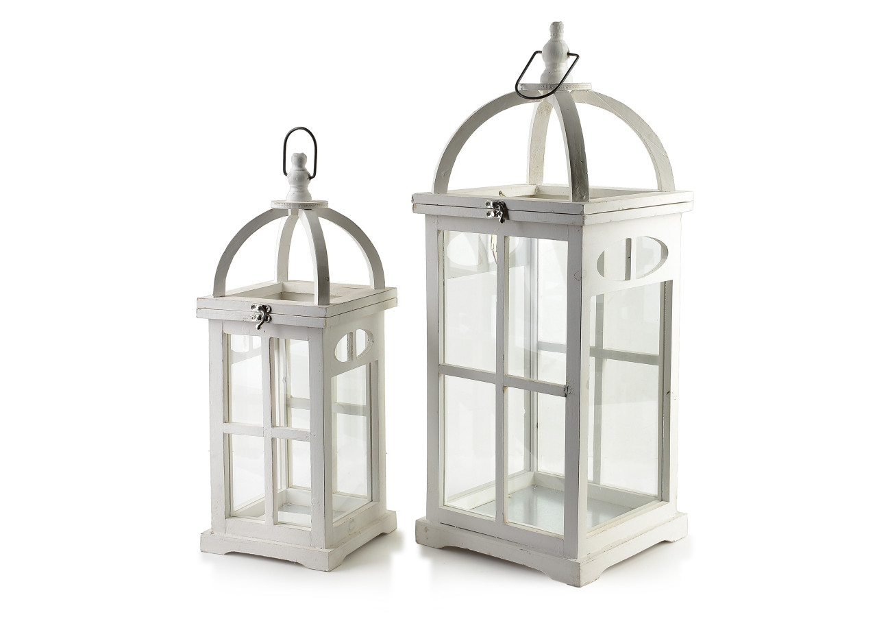 Ensemble de 2 Lanternes LOKKE - Dimensions 25x25x64/18x18x48cm - HTO8625 - Mondex