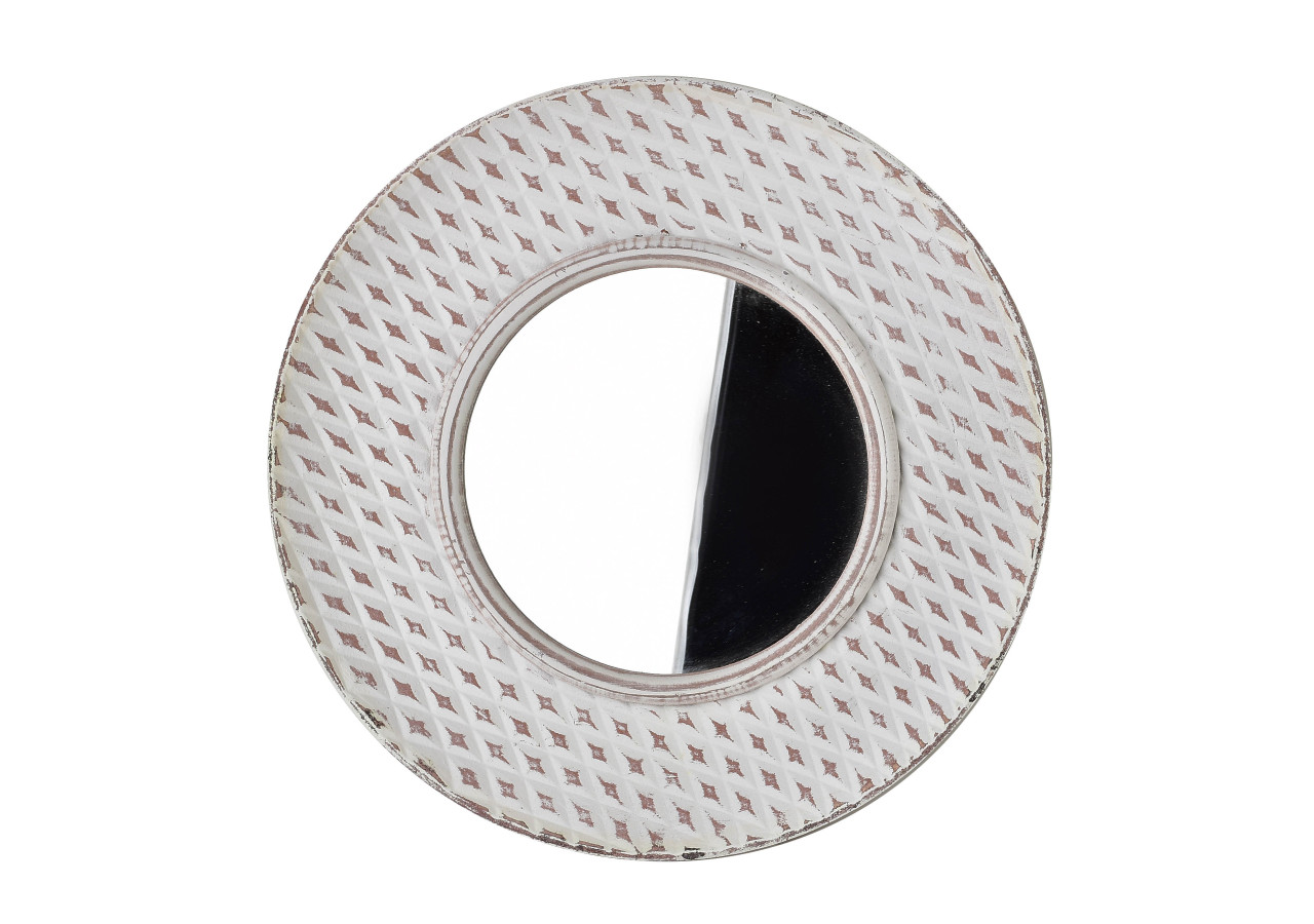 Miroir décoratif DAZ - 34,5 x 34,5 x 3 cm avec miroir de 18 cm - HTYK7154 - Mondex