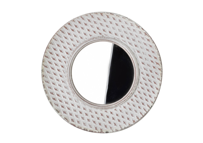 Miroir décoratif DAZ - 34,5 x 34,5 x 3 cm avec miroir de 18 cm - HTYK7154 - Mondex