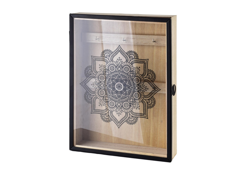 STACY Boîte à Clés - 20x5x27cm avec Porte en Verre Mandala - HTYK6911 - Mondex STACY Boîte à Clés - 20x5x27cm avec Porte en Verre Mandala - HTYK6911 - Mondex