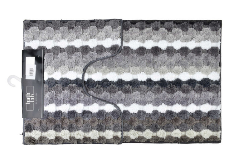 ZAC Lot de 2 Tapis - 50x90cm et 50x40cm Rayures Grises - HTUA8074 - Mondex