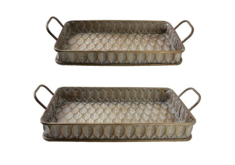 Ensemble de 2 Plateaux Vintage Glow - Style et fonctionnalité - HIWJ2362-SR - Mondex