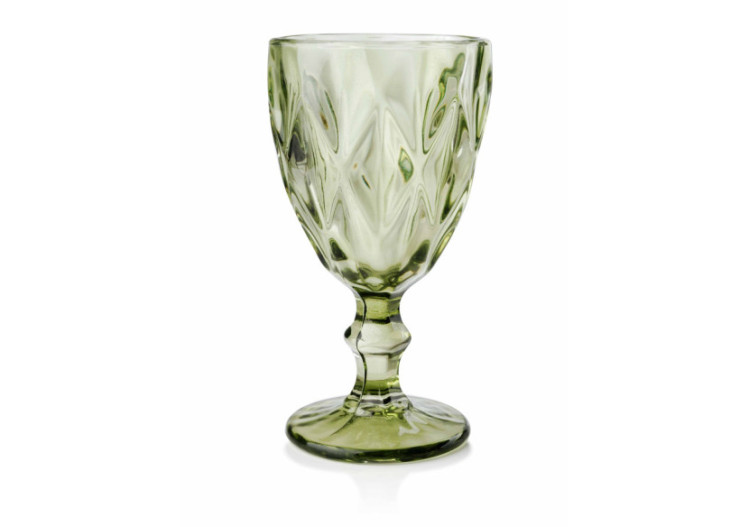 Verres à vin ELISE GREEN - Lot de 6 en verre vert 300ml 8,9x7,9xh17cm - HTID1664-PROM - Affekdesign By Mondex
