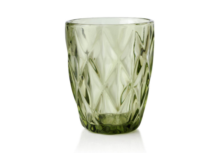 Verre ELISE GREEN - Lot de 6 en verre vert 250ml 8x9,8cm - HTID1602-PROM - Affekdesign By Mondex