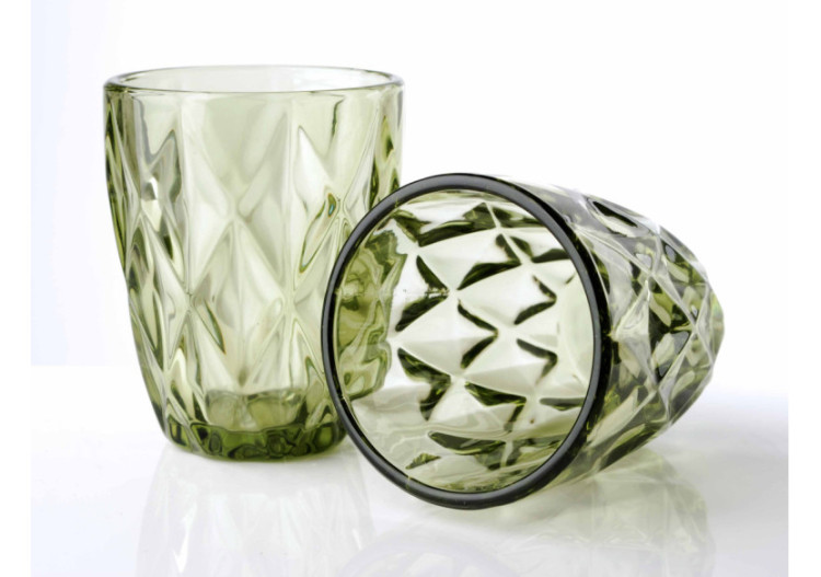 Verre ELISE GREEN - Lot de 6 en verre vert 250ml 8x9,8cm - HTID1602-PROM - Affekdesign By Mondex 2