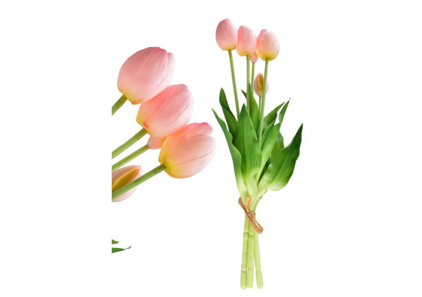 VIRIDIS Kwiat sztuczny Bukiet 5 tulipanów różowe 40cm
