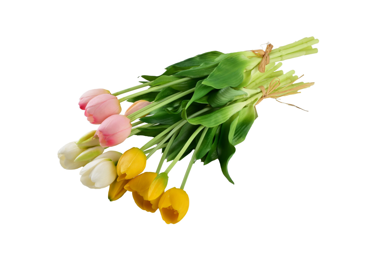 VIRIDIS Kwiat sztuczny Bukiet 5 tulipanów różowe 40cm