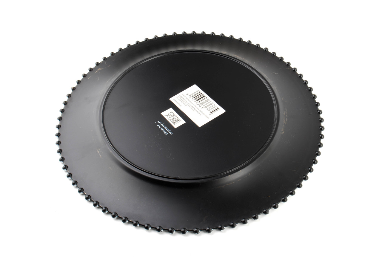 Sous-assiette BLANCHE COLOURS - Noire et dorée 33 x 33 x 2 cm - HTOS6872-PROM - Mondex