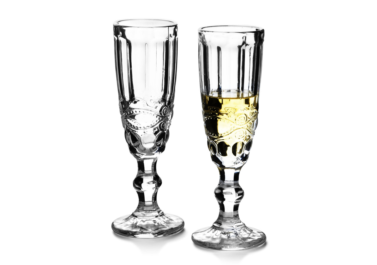 Set de 6 flûtes à champagne ELISE SWEET - 165ml, design élégant - HTID8887-PROM - Affekdesign By Mondex