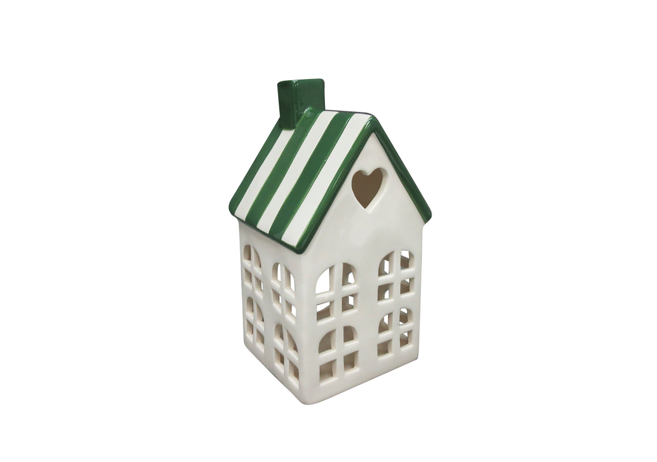 Lampion Hytte - Décoration en céramique 8,8 x 8,5 x 17,2 cm - HTC3255 - Mondex